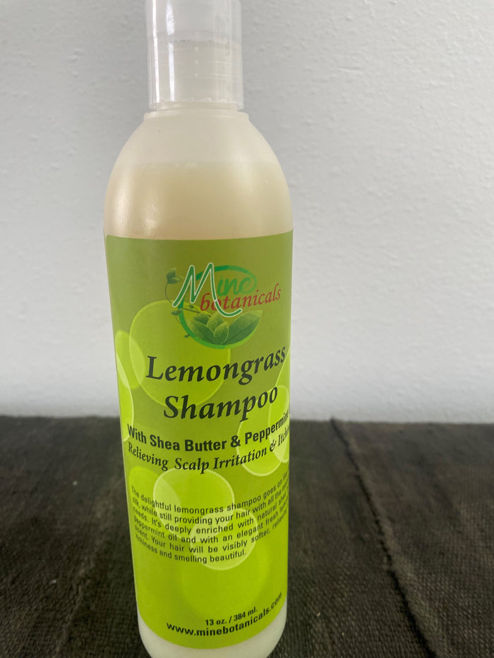 Lemongrass Shampoo with Shea Butter & Peppermint Oil Relieving Scalp Irritation & Itching