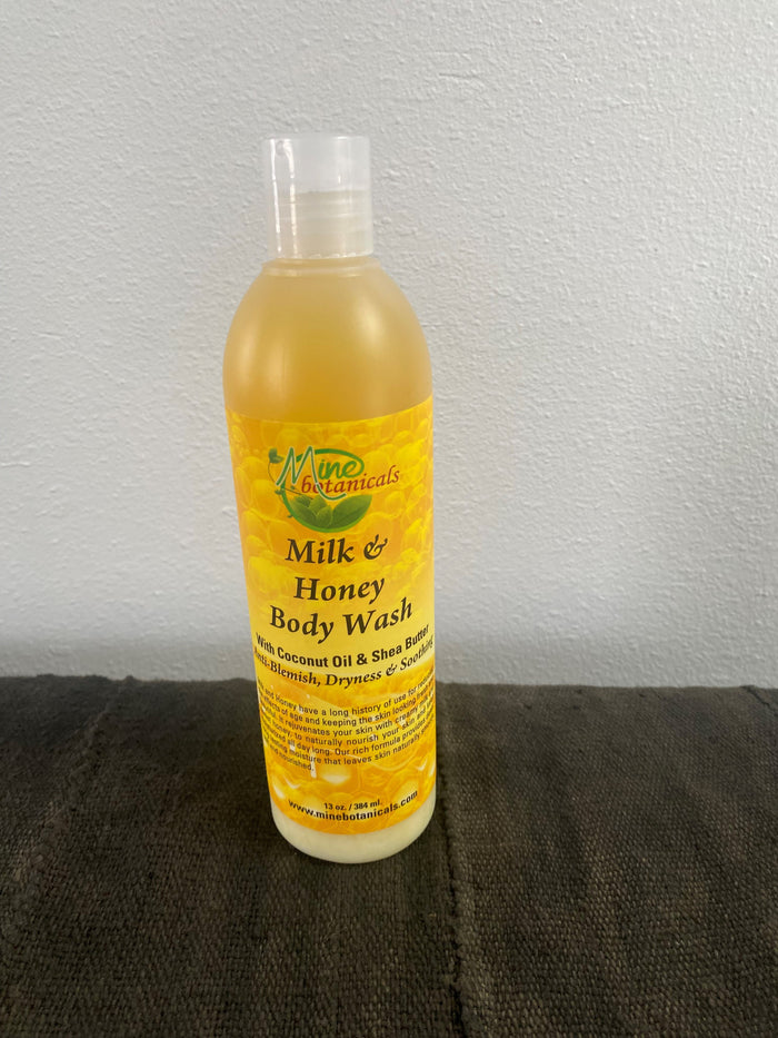 Milk & Honey Body Wash with Coconut Oil & Shea Butter. Anri-blemish, dryness & soothing